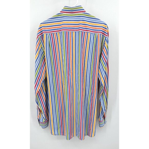 Paul & Shark Yachting Button-Down Shirt Striped Multicolor Sz L - Picture 3 of 4